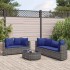 Set de muebles de jardín 6 pzas y cojines ratán sintético