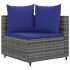 Set de muebles de jardín 6 pzas y cojines ratán sintético
