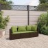 Set sofás de jardín 3 piezas y cojines ratán sintético