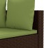 Set sofás de jardín 3 piezas y cojines ratán sintético