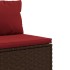 Set comedor de jardín 5 piezas y cojines ratán sintético
