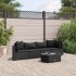 Set de muebles de jardín 5 pzas y cojines ratán sintético