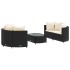 Set de muebles de jardín 5 pzas y cojines ratán sintético