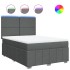 Cama box spring con colchón tela gris oscuro 140x190