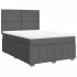 Cama box spring con colchón tela gris oscuro 140x190