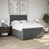 Cama box spring con colchón tela gris oscuro 140x190