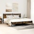 Estructura de cama sin colchón metal roble ahumado 160x200