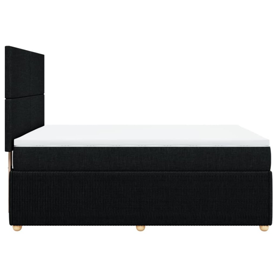 Cama box spring con colchón tela negro 140x190