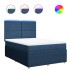 Cama box spring con colchón tela azul 140x190