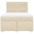 Cama box spring con colchón tela color crema 140x200