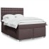 Cama box spring con colchón tela marrón oscuro 140x200