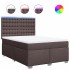Cama box spring con colchón tela marrón oscuro 140x200
