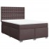 Cama box spring con colchón tela marrón oscuro 140x200