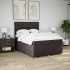 Cama box spring con colchón tela marrón oscuro 140x200