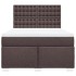 Cama box spring con colchón tela marrón oscuro 140x200