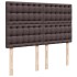 Cama box spring con colchón tela marrón oscuro 140x200