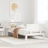 Estructura de cama con cabecero sin colchón blanco 100x200