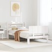 Estructura de cama con cabecero sin colchón blanco 100x200 cm