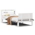 Estructura de cama con cabecero sin colchón blanco 100x200