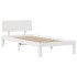 Estructura de cama con cabecero sin colchón blanco 100x200