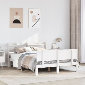 Estructura de cama con cabecero madera de pino blanco
