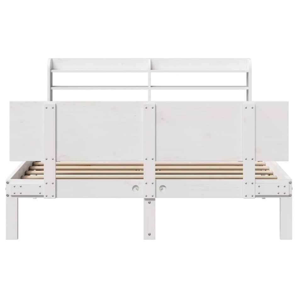 Estructura de cama con cabecero madera de pino blanco