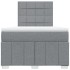 Cama box spring con colchón tela gris claro 120x200