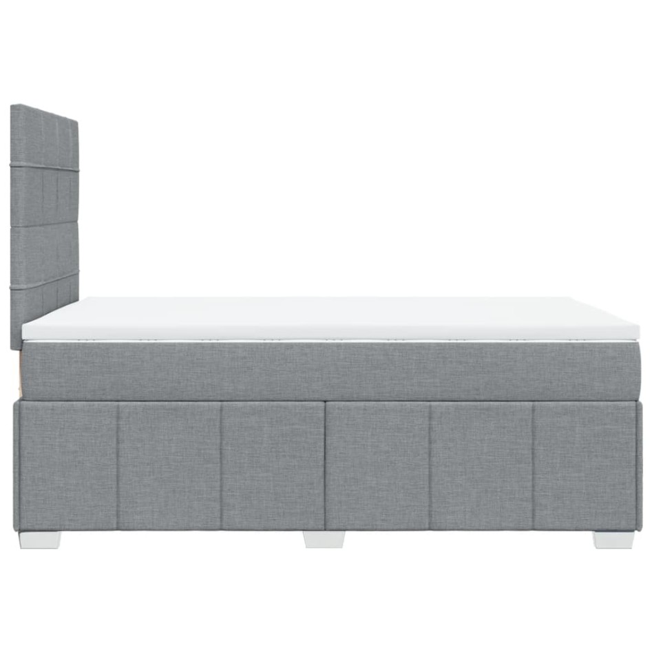 Cama box spring con colchón tela gris claro 120x200