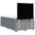 Cama box spring con colchón tela gris claro 120x200