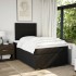 Cama box spring con colchón tela negro 120x200