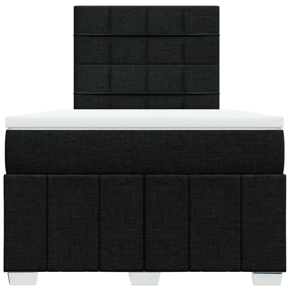 Cama box spring con colchón tela negro 120x200
