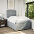 Cama box spring con colchón tela gris claro 120x200