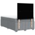 Cama box spring con colchón tela gris claro 120x200