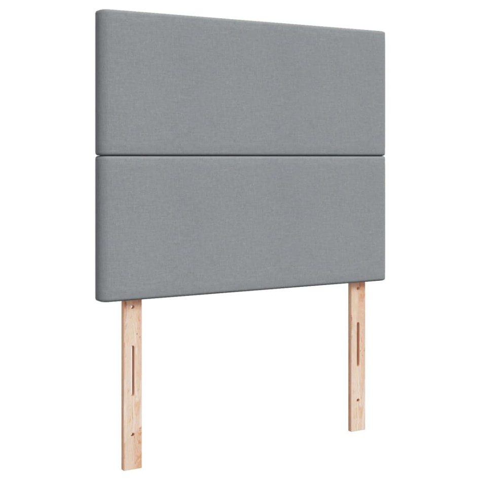 Cama box spring con colchón tela gris claro 120x200