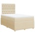 Cama box spring con colchón tela color crema 120x200