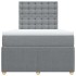 Cama box spring con colchón tela gris claro 120x200
