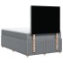 Cama box spring con colchón tela gris claro 120x200