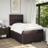 Cama box spring con colchón tela marrón oscuro 120x200
