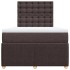 Cama box spring con colchón tela marrón oscuro 120x200