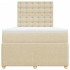 Cama box spring con colchón tela color crema 120x200