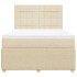 Cama box spring con colchón tela color crema 140x190