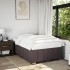 Estructura de cama sin colchón tela marrón oscuro 120x200