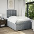Cama box spring con colchón tela gris claro 120x200