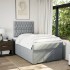 Cama box spring con colchón tela gris claro 120x200