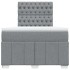 Cama box spring con colchón tela gris claro 120x200
