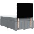 Cama box spring con colchón tela gris claro 120x200