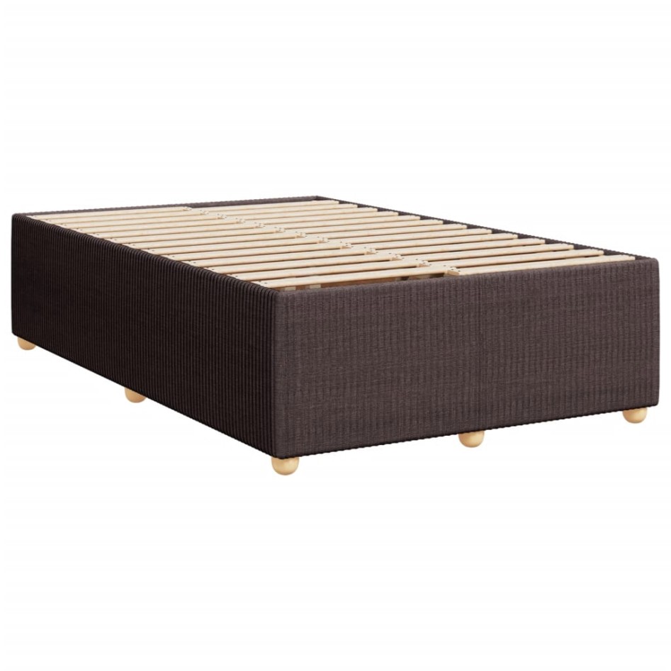 Estructura de cama sin colchón tela marrón oscuro 120x190