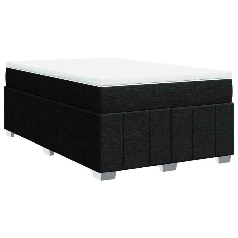 Cama box spring con colchón tela negro 120x200