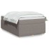 Cama box spring con colchón tela gris taupe 120x190