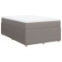 Cama box spring con colchón tela gris taupe 120x190